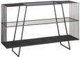 Trento Console Table - Glass Wired with Black Metal Base