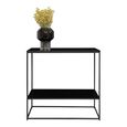 Vita Console Table with Shelf - Black Metal
