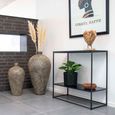 Vita Console Table with Shelf - Black Metal