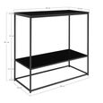 Vita Console Table with Shelf - Black Metal