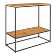 Vita Console Table with Shelf - Natural Wood