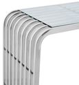 Vogue Console Table - Glass and Chrome - Slatted Curved