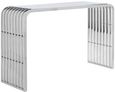 Vogue Console Table - Glass and Chrome - Slatted Curved