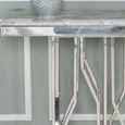Vortex Grey Marble and Chrome Console Table