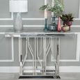 Vortex Grey Marble and Chrome Console Table