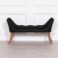 Hall Bench - Black Velvet Fabric