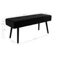Skiby Bench - Black - Velvet Fabric