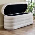 Hailey Ivory Boucle Oval Storage Hall Bench