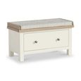 Modern Hallway Bench - 1 Drawer - White Painted