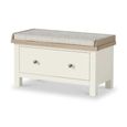 Modern Hallway Bench - 1 Drawer - White Painted