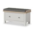 Modern Hallway Bench - 1 Drawer - Grey Painted