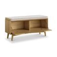 Valencia Herringbone Storage Bench - Oak