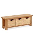 Salisbury Premium Bench - with Baskets - Oak