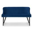 Luxe Blue Fabric High Back Bench