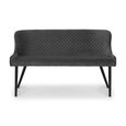 Luxe Grey Fabric High Back Bench