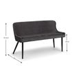 Luxe Grey Fabric High Back Bench