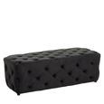 Alea Hall Bench - Black Velvet Fabric