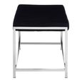 Allure Hall Bench - Black Fabric - Chrome Base