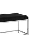 Allure Hall Bench - Black Fabric - Chrome Base
