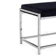 Allure Hall Bench - Black Fabric - Chrome Base