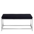 Allure Hall Bench - Black Fabric - Chrome Base