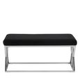 Allure Hall Bench - Black Velvet Fabric - Chrome Base