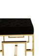 Allure Hall Bench - Black Velvet Fabric - Gold Base