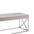 Allure Hall Bench - Mink Fabric Tufted - Chrome Base