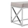 Allure Hall Bench - Mink Fabric Tufted - Chrome Base