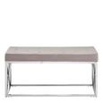 Allure Hall Bench - Mink Fabric Tufted - Chrome Base