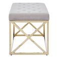 Allure Hall Bench - Mink Velvet Fabric - Gold Base
