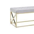 Allure Hall Bench - Mink Velvet Fabric - Gold Base