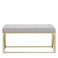 Allure Hall Bench - Mink Velvet Fabric - Gold Base