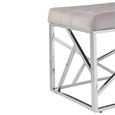 Allure Hall Bench - Mink Velvet Fabric - Chrome Base