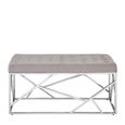 Allure Hall Bench - Mink Velvet Fabric - Chrome Base