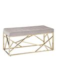 Allure Hall Bench - Mink Velvet Fabric - Gold Legs