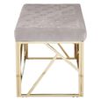 Allure Hall Bench - Mink Velvet Fabric - Gold Legs