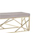 Allure Hall Bench - Mink Velvet Fabric - Gold Legs