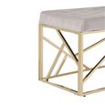 Allure Hall Bench - Mink Velvet Fabric - Gold Legs