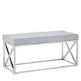 Allure Hall Bench - Powder Blue Fabric - Chrome Base