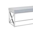 Allure Hall Bench - Powder Blue Fabric - Chrome Base