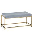 Allure Hall Bench - Powder Blue Fabric - Gold Base