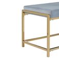 Allure Hall Bench - Powder Blue Fabric - Gold Base