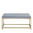 Allure Hall Bench - Powder Blue Fabric - Gold Base
