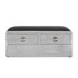 Avro Bench - 2 Drawer - Silver Aluminium Cladded