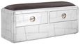 Avro Bench - 2 Drawer - Silver Aluminium Cladded