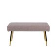 Hall Bench - Oval - Beige Boucle Fabric and Gold Metal