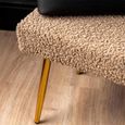 Hall Bench - Oval - Beige Boucle Fabric and Gold Metal