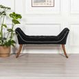 Hall Bench - Black Velvet Fabric