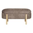 Branca Bench - Brown Fabric - Oval - Storage